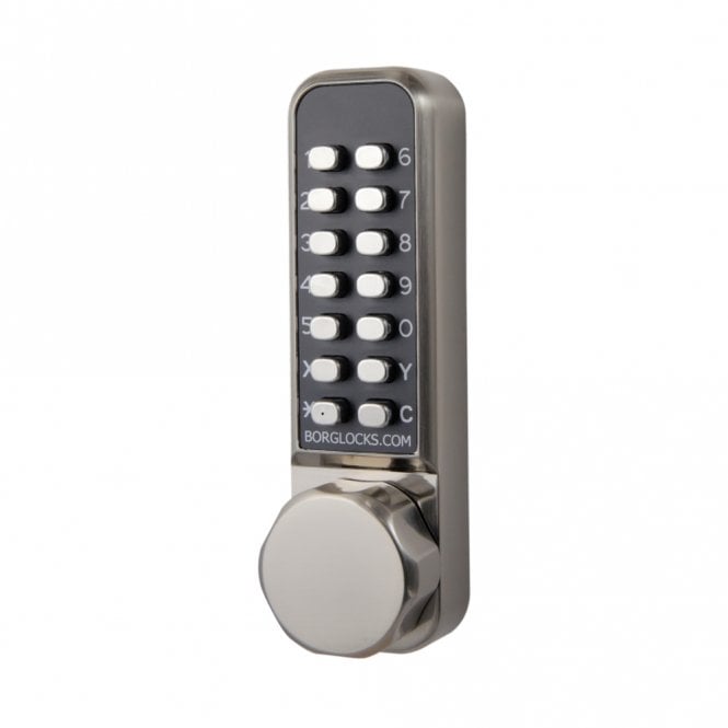 Stainless Steel BL2521 Tubular latch, back to back knurled knob keypads with ECP coding chambers