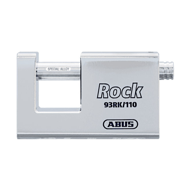 ABUS 93RK/110 Rock Steel Sliding Bolt Shutter lock supplied with a restricted Meridian cylinder and 2 keys
