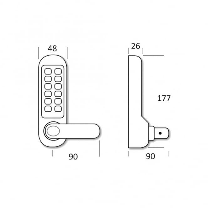 Black BL5201MG Marine Grade Digital Lock