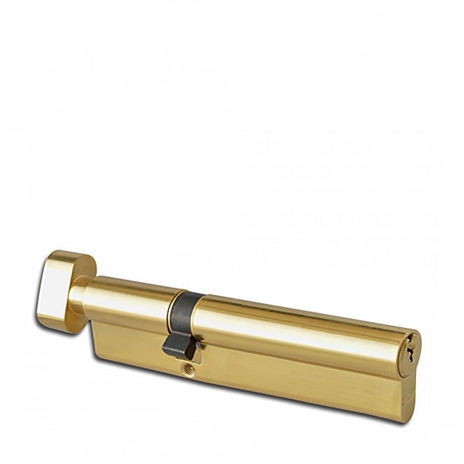 Polished Brass 120mm 6-Pin Euro Double Key & Turn Cylinder - 75 / T45
