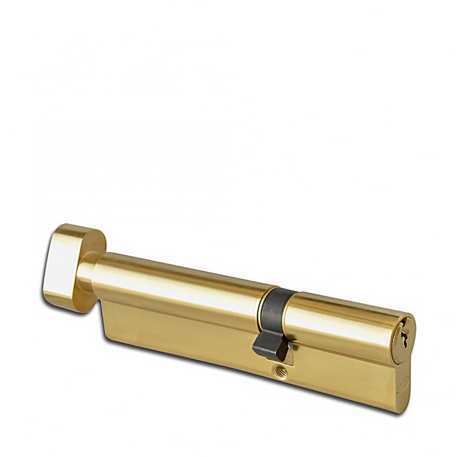 Polished Brass 120mm 6-Pin Euro Double Key & Turn Cylinder - 45 / T75