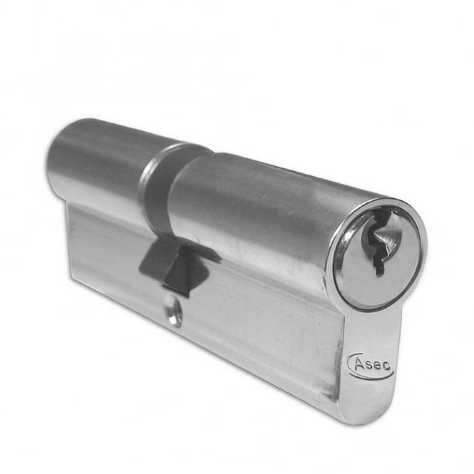 Nickel Plated 90mm 5-Pin Euro Double Cylinder - 45/45