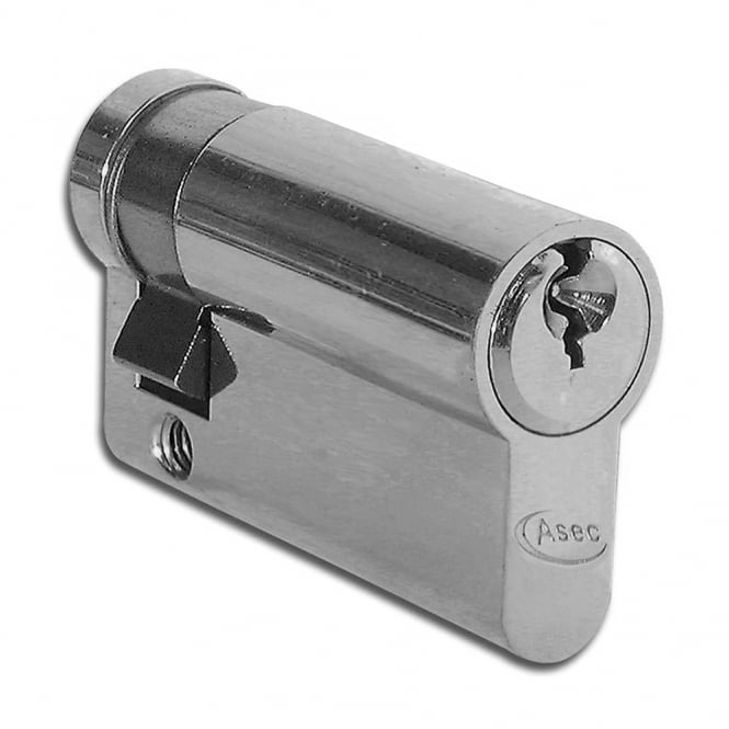 Nickel Plated  50mm 5-Pin Euro Half Cylinder