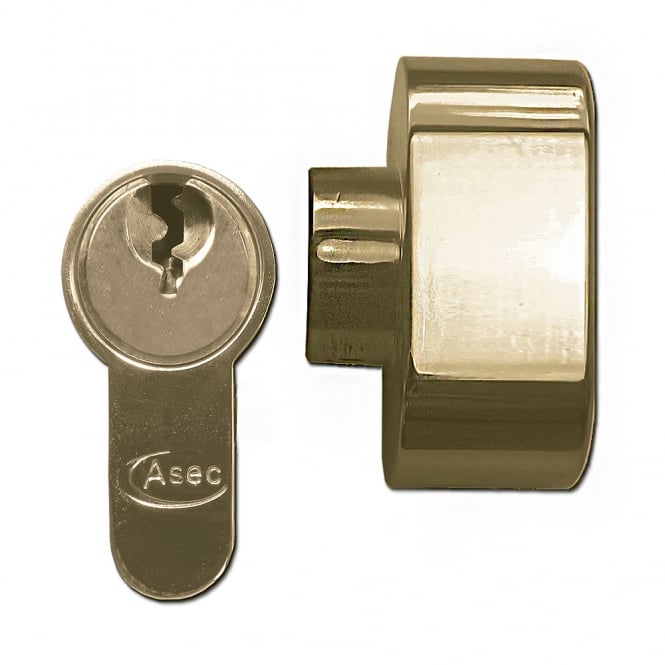 Polished Brass 80mm 5-Pin Double Euro Key & Turn Cylinder -  40/ T40