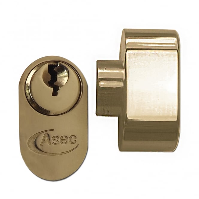 Polished Brass 70mm 5-Pin Oval Key &Turn Cylinder - 35 / T35