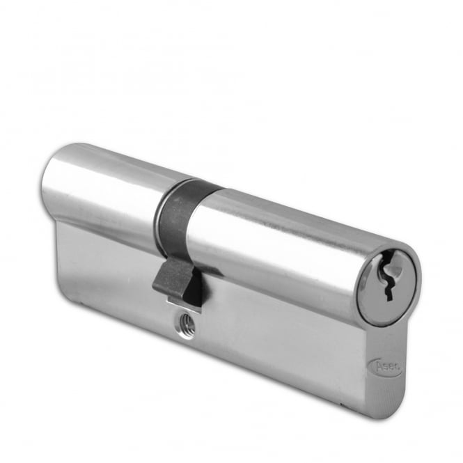 Nickel Plated 90mm 6-Pin Euro Double Cylinder - 40/50
