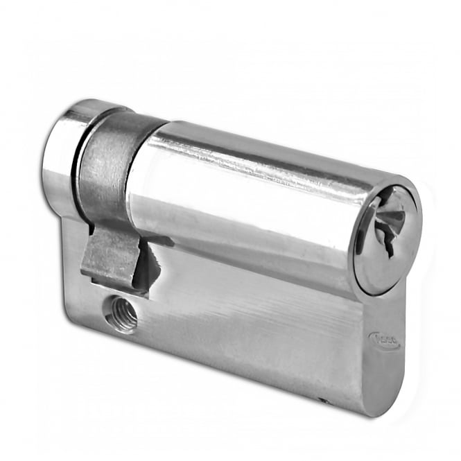 Nickel Plated 50mm 6-Pin Euro Half Cylinder