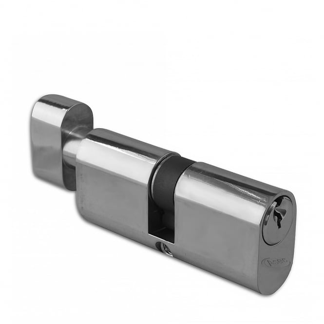 Nickel Plated 70mm 6-Pin Oval Double Key & Turn Cylinder - 35 / T35
