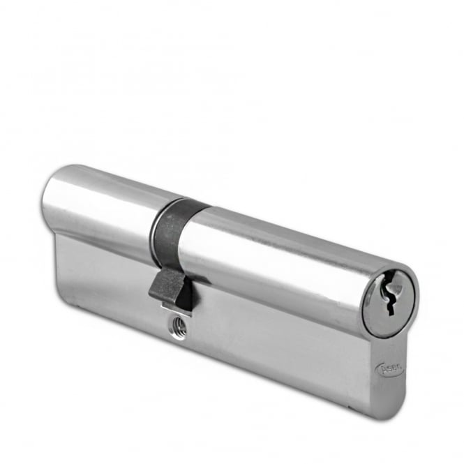 Nickel Plated 110mm 6-Pin Euro Double Cylinder - 45/65