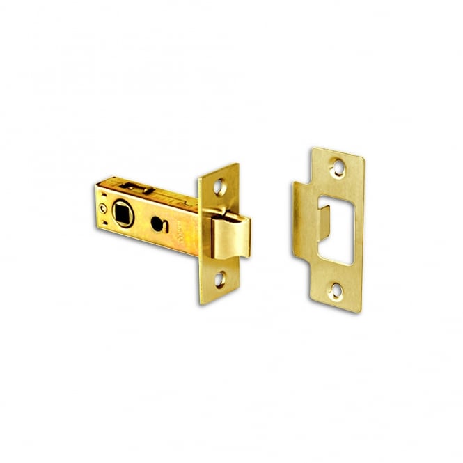 Polished Brass 63mm Bolt Through Tubular Mortice Latch