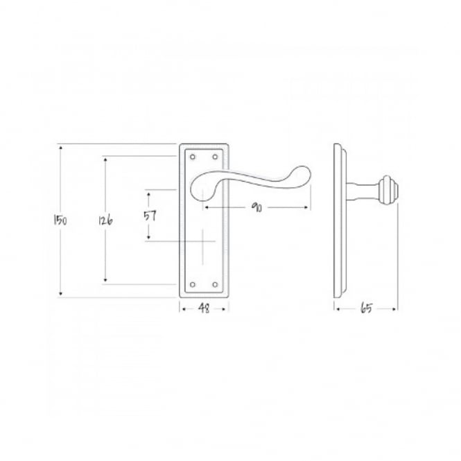 Polished Brass Classic Georgian Lever Handle - Short Backplate