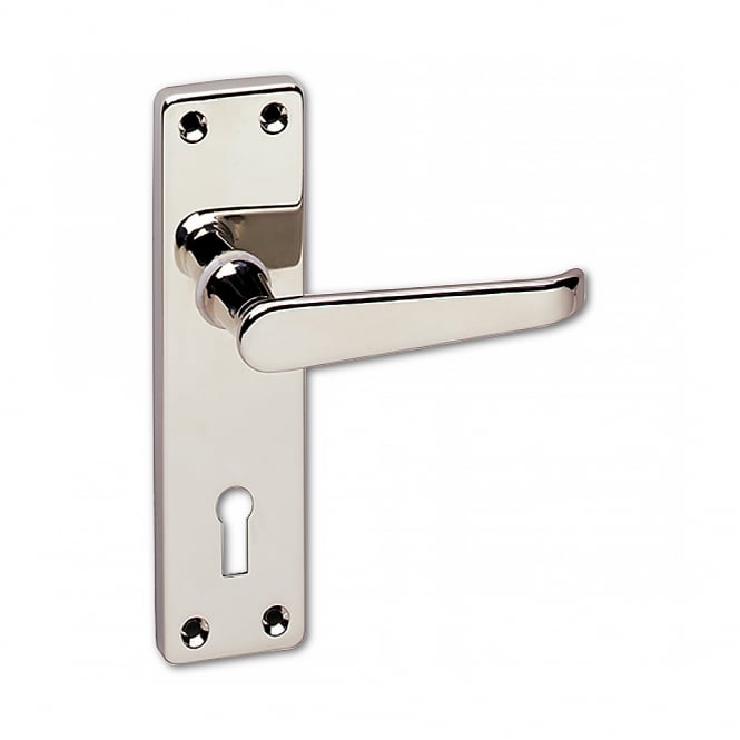 Polished Nickel Classic Victorian Mortice Lock Lever Handle