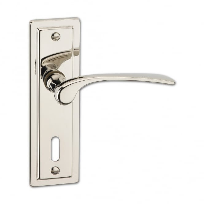 Polished Nickel New York Mortice Lock Lever Handle
