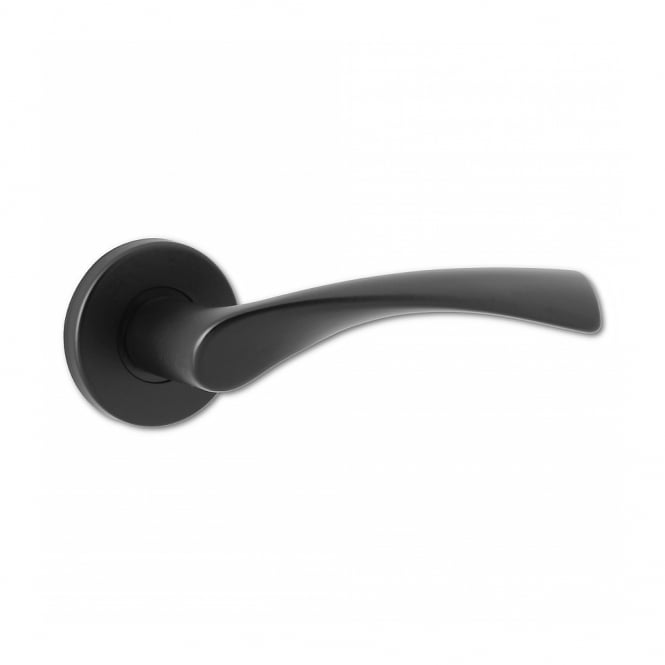 Black Miami Round Rose Latch Handle