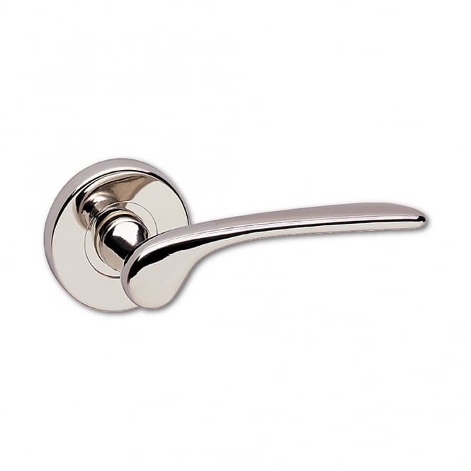 Polished Nickel New York Round Rose Latch Handle
