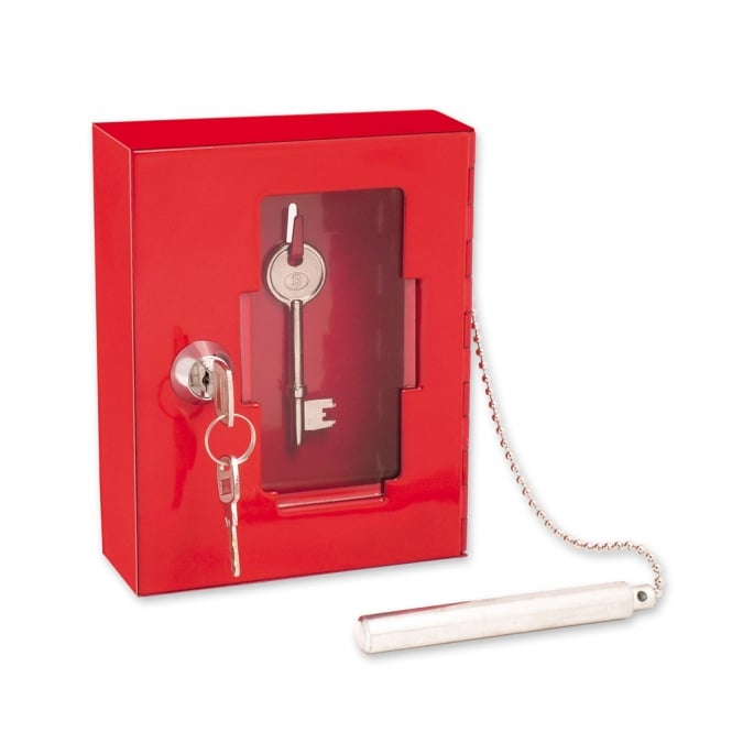 Red Steel Emergency Key Box with Break Glass