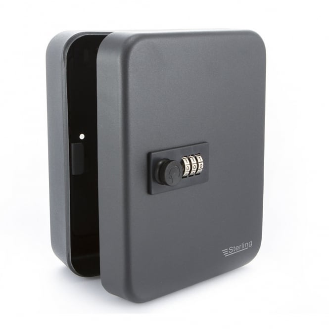 Matt Black 20 Hook Key Cabinet with 3 Dial Combi Lock