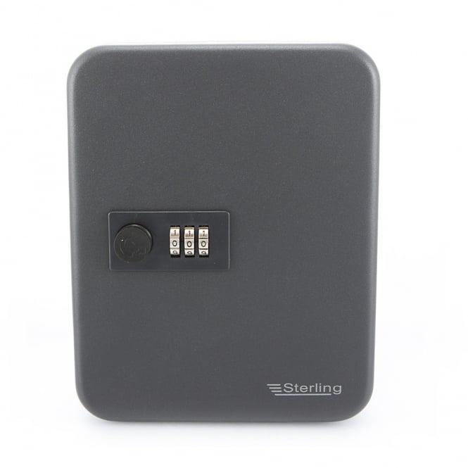 Matt Black 20 Hook Key Cabinet with 3 Dial Combi Lock