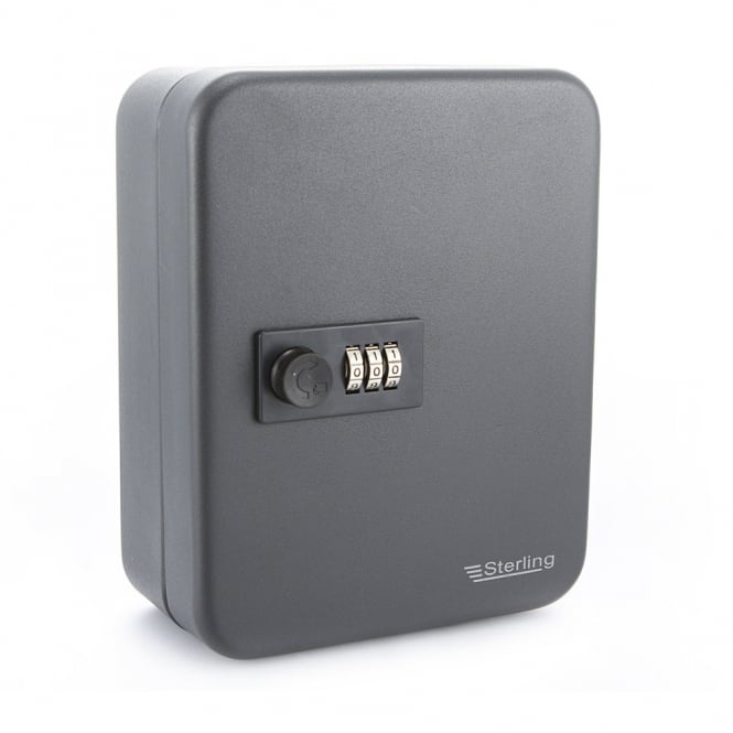 Matt Black 20 Hook Key Cabinet with 3 Dial Combi Lock