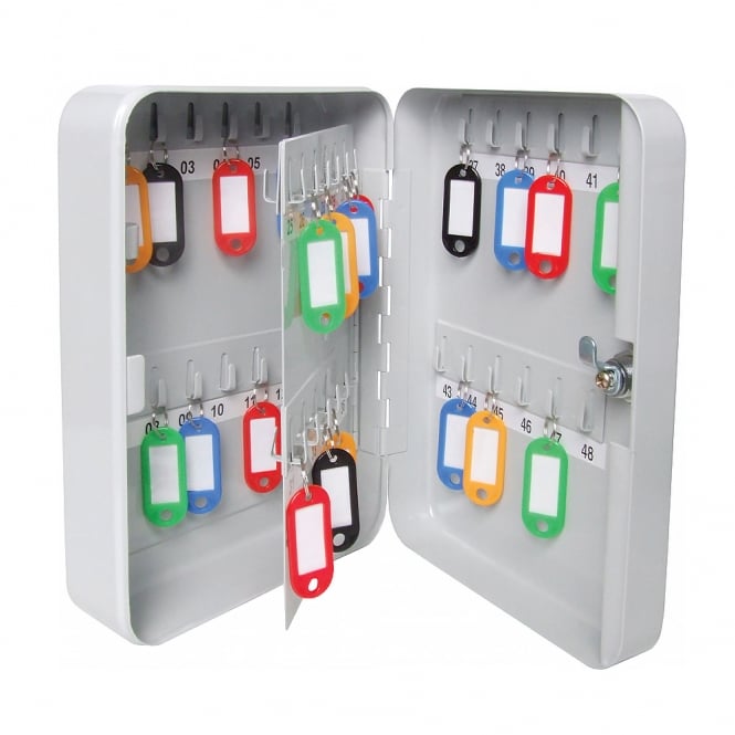 Light Grey Steel 48 Hook Key Cabinet