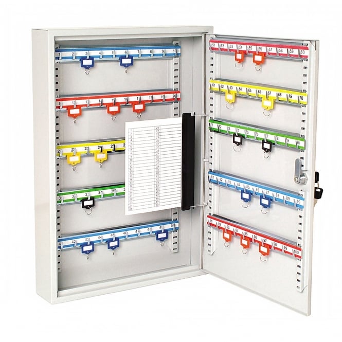 Light Grey Steel 100 Hook Heavy Duty Key Cabinet