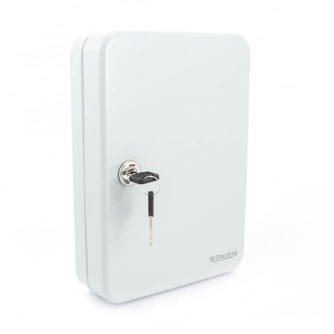 Light Grey Steel 24 Hook Key Cabinet
