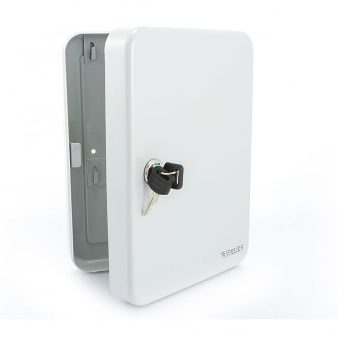 Light Grey Steel 24 Hook Key Cabinet
