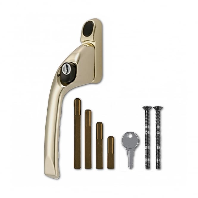 Polished Brass Adaptable Multi Spindle Offset Window Espag Handle - Left Handed