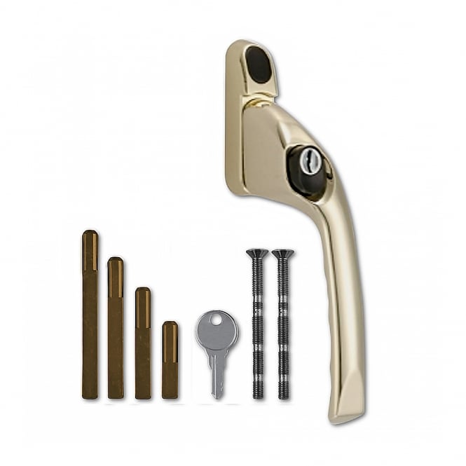 Polished Brass Adaptable Multi Spindle Offset Window Espag Handle -Right Handed