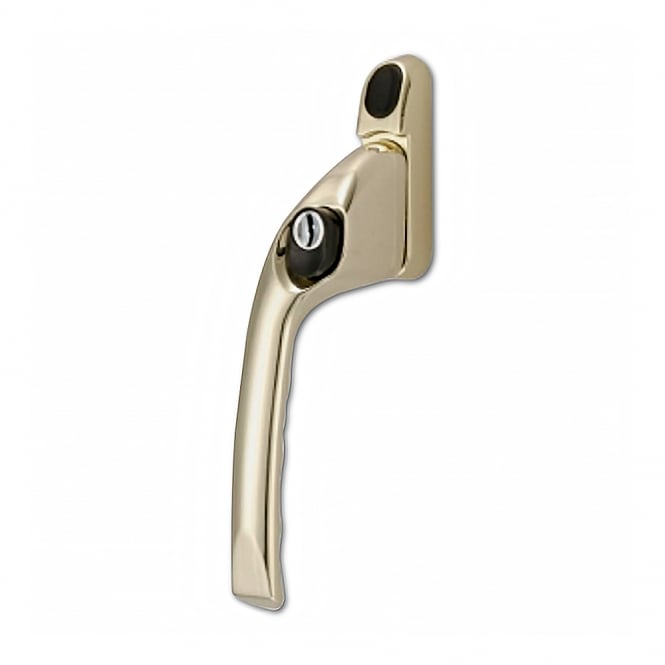 Left Handed Polished Brass Offset Locking Window Espag Handle