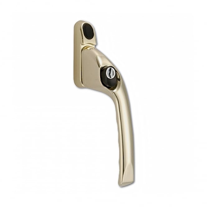Right Handed Polished Brass Offset Locking Window Espag Handle