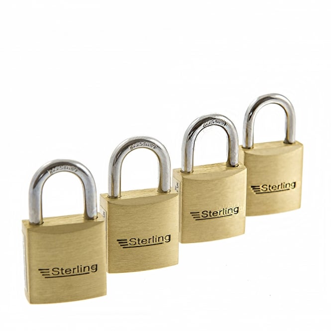 4 x 20mm Keyed Alike Premium Brass Padlock Multi Pack