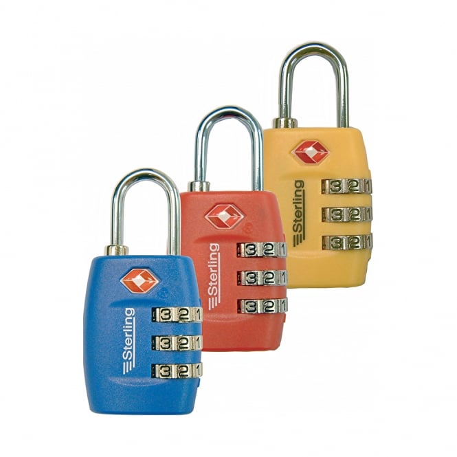 26mm TSA 3 Dial Coloured Combination Padlock