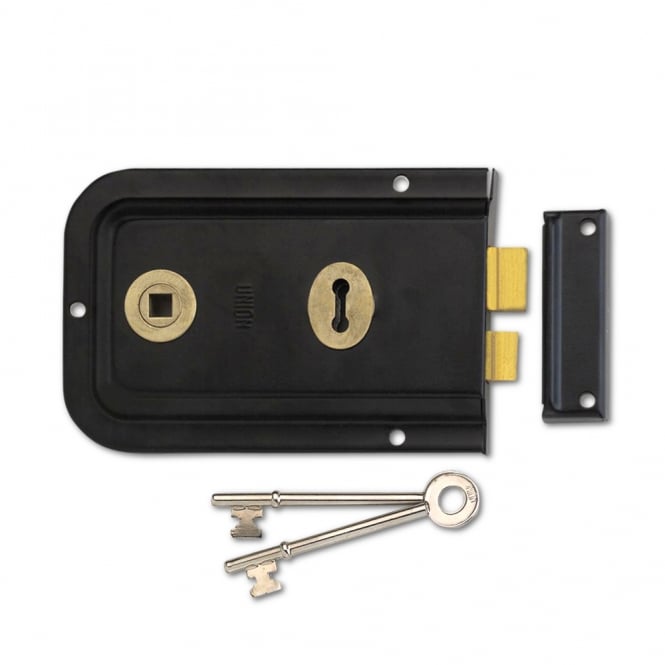 Black 152mm 1445 3 Lever Double Handed Rimlock