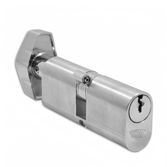 Satin Chrome 37 / T37- 2X13 Oval K&T Cylinder - 74mm