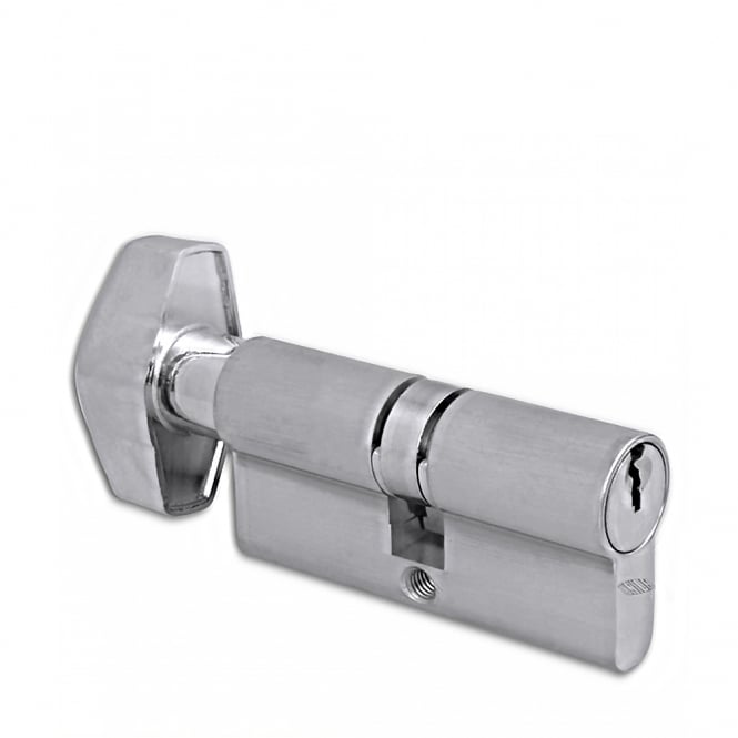 Satin Chrome 32.5/T32.5 2X13 Euro K&T Cylinder - 65mm