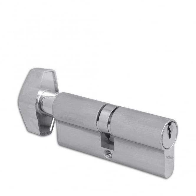 Satin Chrome 37/T37 2X19 Euro K&T Cylinder - 74mm Keyed Alike WVL482