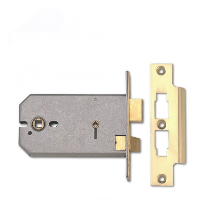 Polished Brass 152mm 2026 Horizontal Mortice Bathroom Lock