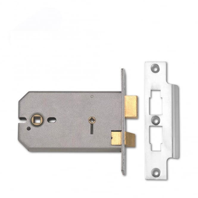 Satin Chrome 152mm 2026 Horizontal Mortice Bathroom Lock