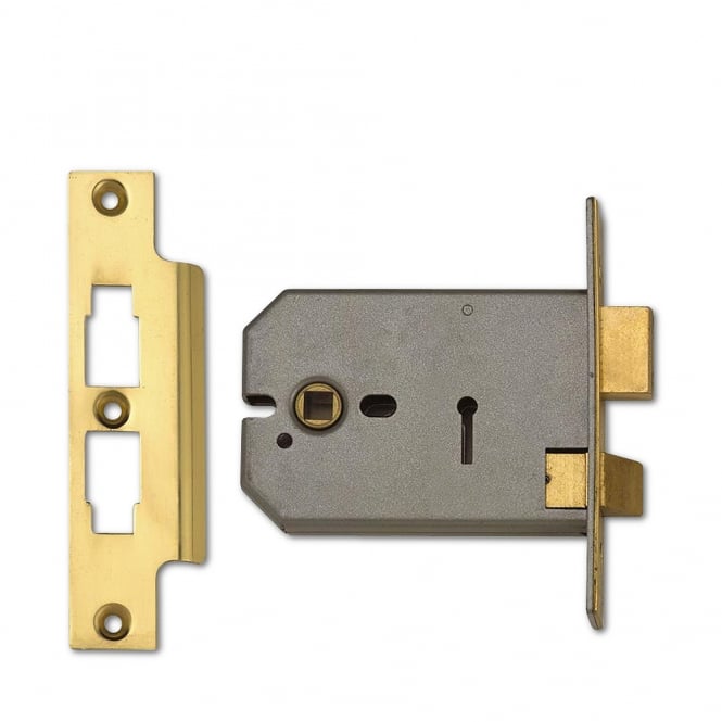Polished Brass 127mm 2077 Horizontal 3 Lever Sashlock