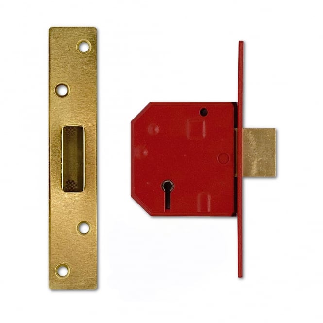 Polished Brass 67mm 2134E British Standard 5 Lever Deadlock