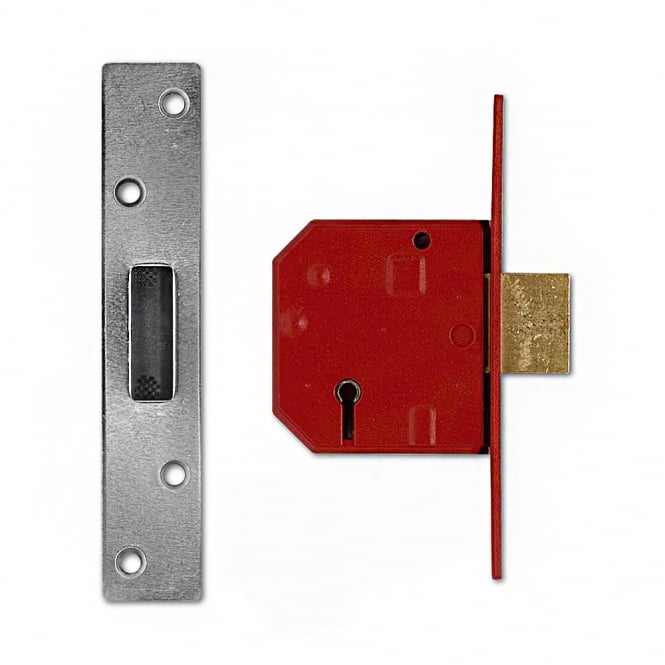 Satin Chrome 67mm 2134E British Standard 5 Lever Deadlock