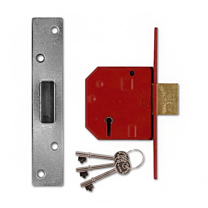 Satin Chrome 67mm 2134E British Standard 5 Lever Deadlock