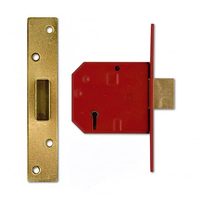 Polished Brass 80mm 2134E British Standard 5 Lever Deadlock