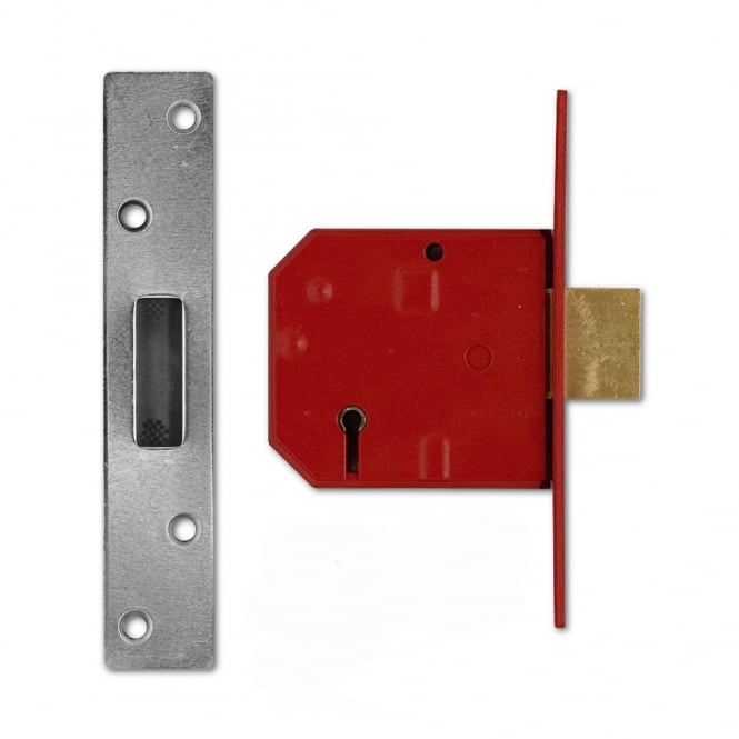 Satin Chrome 80mm 2134E British Standard 5 Lever Deadlock