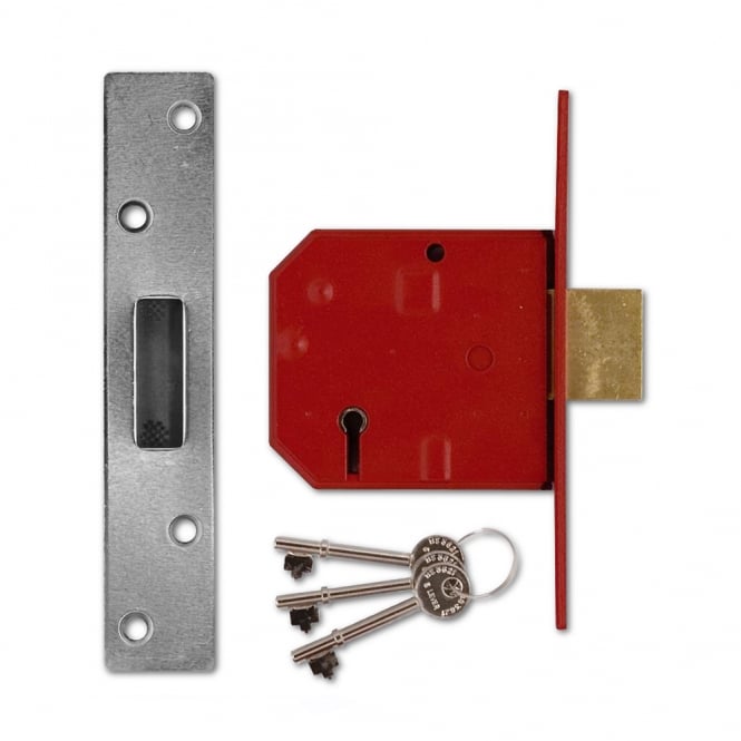 Satin Chrome 80mm 2134E British Standard 5 Lever Deadlock