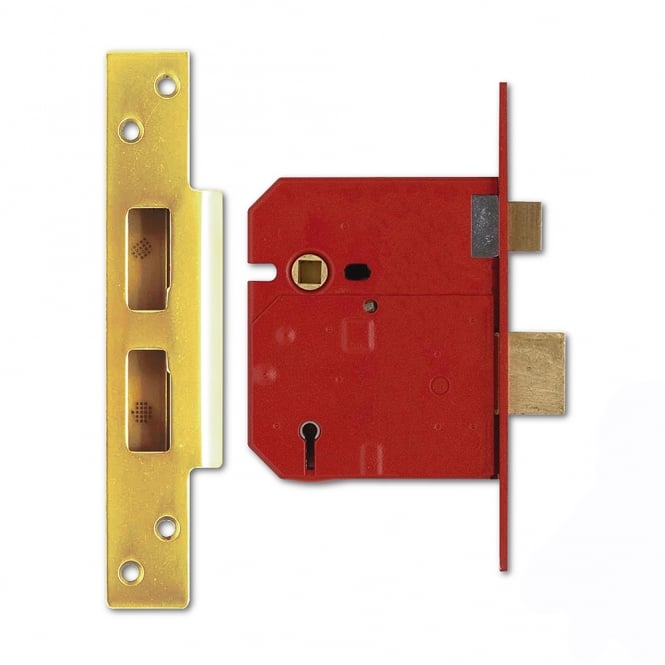 Polished Brass British Standard 80mm 2234E BS 5 Lever Sashlock