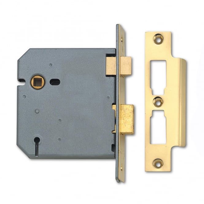 Polished Brass 100mm 2277 3 Lever Sashlock
