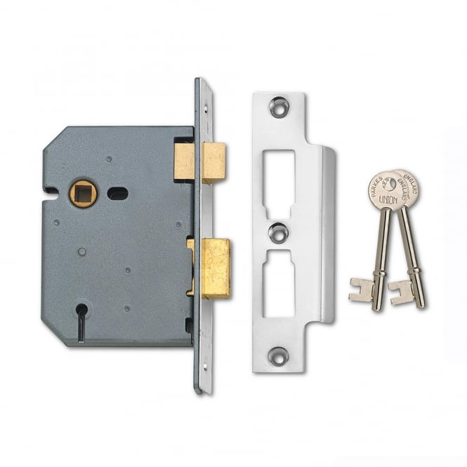 Satin Chrome 75mm 2277 3 Lever Sashlock