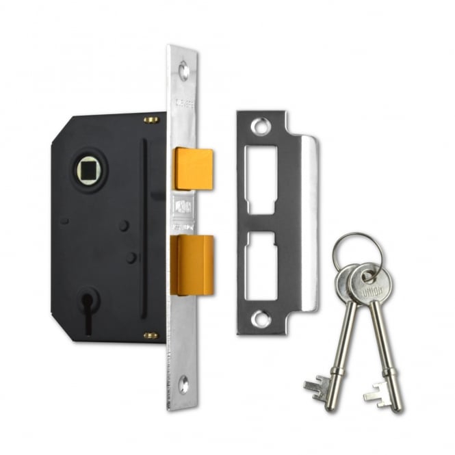 Chrome Plated 64mm J-ES-SL Essential 3 Lever Sashlock